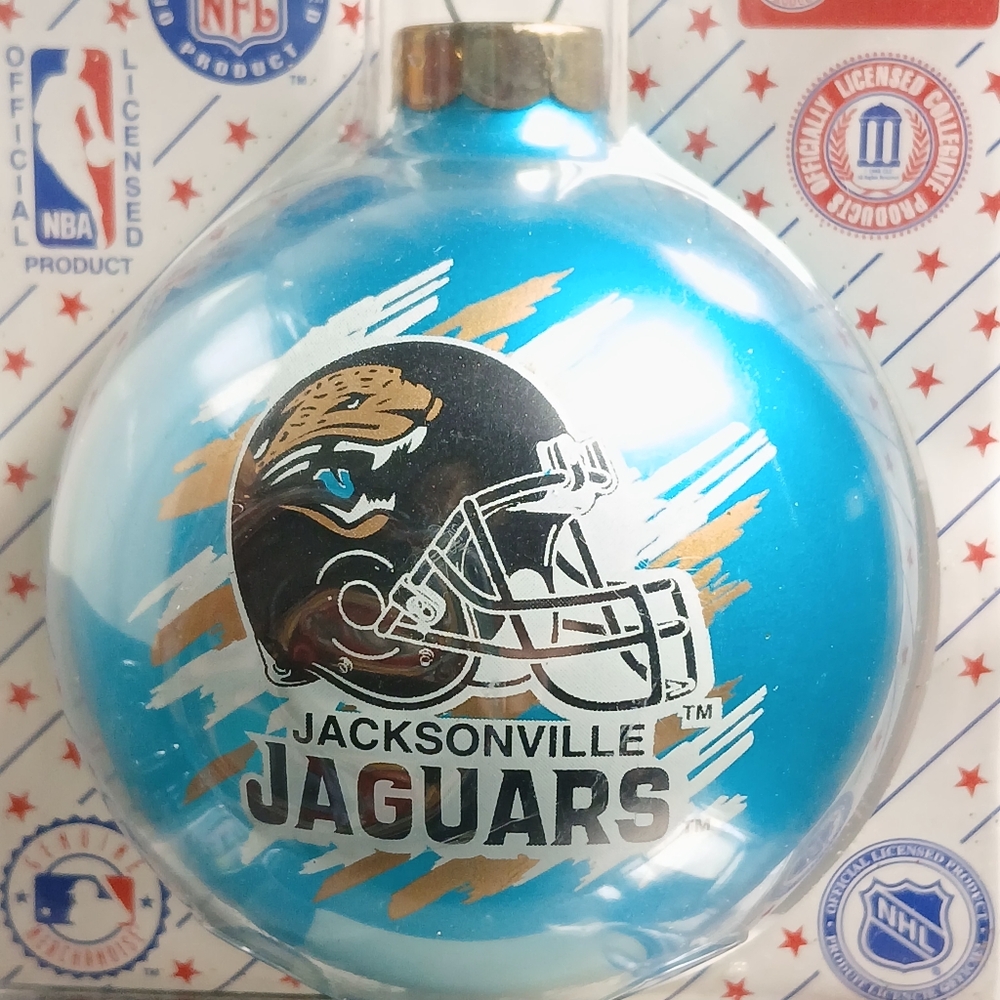 Jacksonville Jaguars Team Glass Ball Christmas Ornament NFL Official Licensed